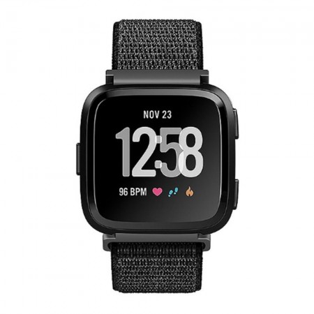 Meidong Nylon Bands Compatible with Fitbit Versa, Soft Adjustable Breathable Sport Replacement Strap Band Accessories Wristband Women Man for Versa Smartwatch