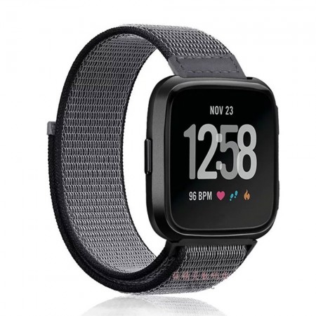Meidong Nylon Bands Compatible with Fitbit Versa, Soft Adjustable Breathable Sport Replacement Strap Band Accessories Wristband Women Man for Versa Smartwatch