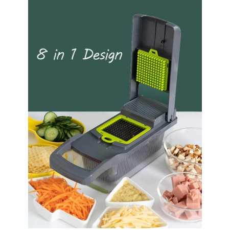 Meidong Vegetable Chopper Spiralizer Slicer Cutter Chopper and Grater 8 in 1 tomato chopper dicer, Pro Food Chopper, Slicer Cutter