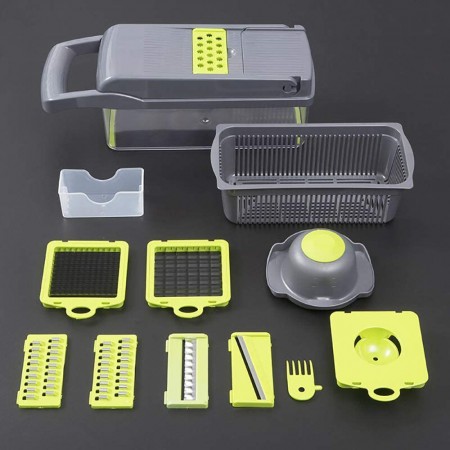 Meidong Vegetable Chopper Spiralizer Slicer Cutter Chopper and Grater 8 in 1 tomato chopper dicer, Pro Food Chopper, Slicer Cutter