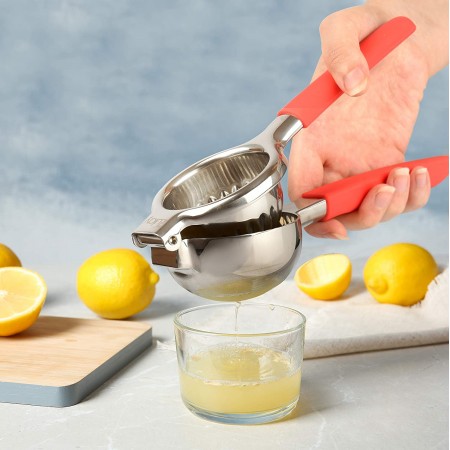 Meidong Lemon Juicer Stainless Steel Premium Heavy Duty Solid Metal Juicer Bowl-Large Manual Citrus Juicer and Lime Juicer Stainless Steel