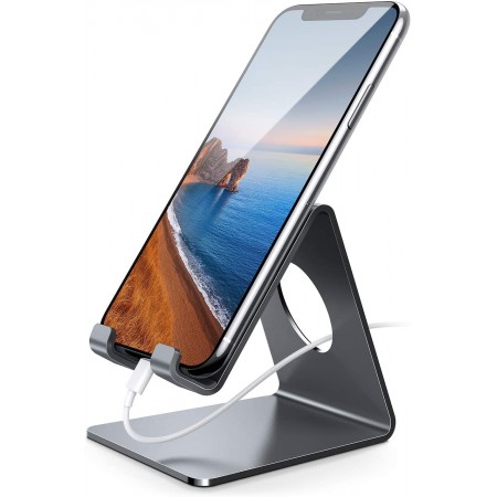 Meidong Cell Phone Stand, Phone Dock : Cradle, Holder, Stand Compatible with Switch, All Android Smartphone, Phone 11 Pro Xs Xs Max Xr X 8 7 6 6s Plus 5 5s 5c Charging, Accessories Desk - Black