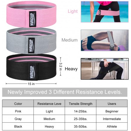 Exercise Resistance Bands for Legs and Butt, Upgrade Thicken Anti-Slip & Roll Workout Booty Bands, Mini Hip Circle Loop Sliders Fitness Thigh Glute Bands Set for Women with Ebook & Video