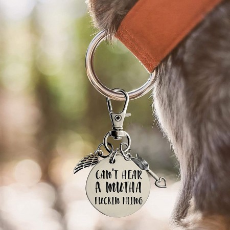 Meidong stainless steel pet ID tags, personalized dog tags and cat tags, up to 8 lines of custom text, engraved on both sides, bones, circles, hearts, bows, flowers, stars, etc.