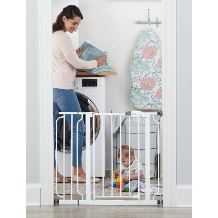 Meidong 38.5" extra wide aisle baby door, including 6" extension kit, 4 pack pressure mounting kit, 4 pack wall cups and mounting kit