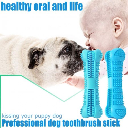 Meidong Dog Toothbrush Care Cleaning Stick - Dog Toothbrush Chew Toy Stick for Dog Dental Care- Safe, Bite Resistant Natural Rubber Toy Bone for Teeth Cleaning- Suitable for All Breed of Dogs