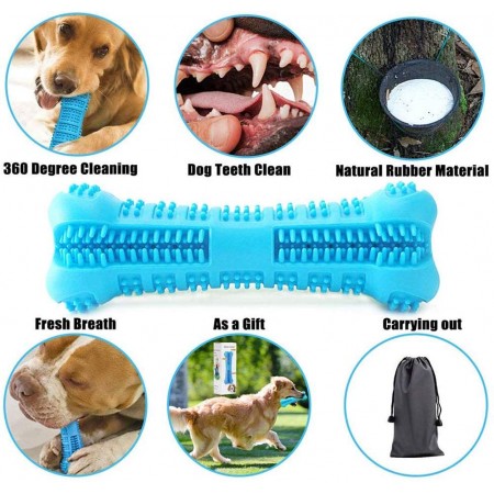 Meidong Dog Toothbrush Care Cleaning Stick - Dog Toothbrush Chew Toy Stick for Dog Dental Care- Safe, Bite Resistant Natural Rubber Toy Bone for Teeth Cleaning- Suitable for All Breed of Dogs