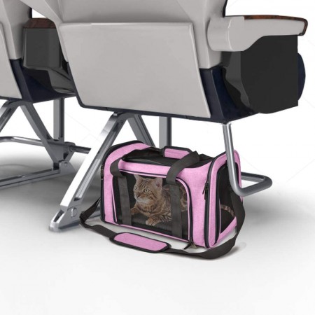 Meidong Cat Carriers Dog Carrier Pet Carrier for Small Medium Cats Dogs Puppies of 15 Lbs, TSA Airline Approved Small Dog Carrier Soft Sided, Collapsible Puppy Carrier - Black Grey Pink Purple Blue