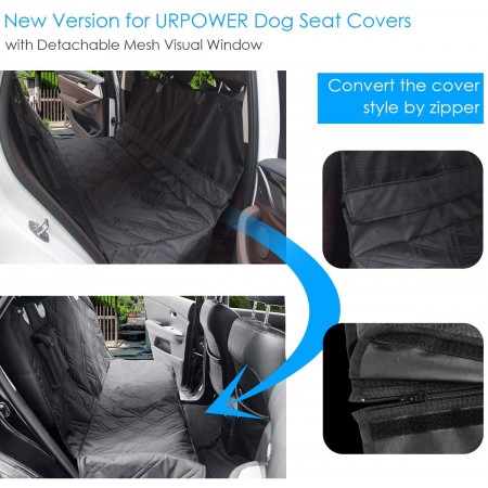 URPOWER Upgraded Dog Seat Covers with Mesh Visual Window 100