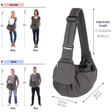Meidong Pet Dog Sling Carrier Breathable Mesh Travel Safe Sling Bag Carrier for Dogs Cats