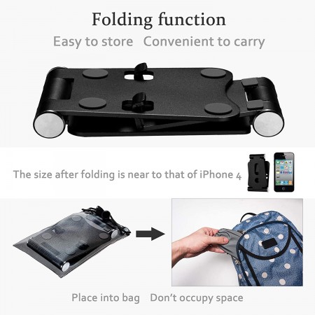 Meidong Cell Phone Stand, Fully Foldable, Adjustable Desktop Phone Holder Cradle Dock Compatible with Phone 11 Pro Xs Xs Max Xr X 8, iPad mini, Nintendo Switch, Tablets (7-10"), All Phones