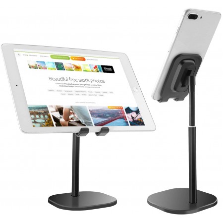 Cell Phone Stand, Height Adjustable Meidong Cell Phone Stand For Desk,Thick Case Friendly Phone Holder Stand For Desk, Compatible with All Mobile Phones