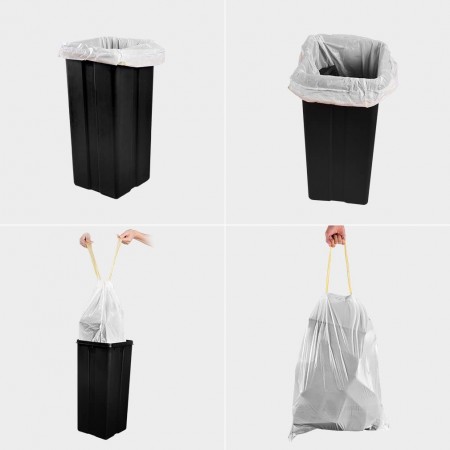 5 Gallon Drawstring Trash Bags Black 115 Counts 3 Rolls Household