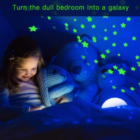 Meidong 361pcs Glow in The Dark Wall Stickers, Bright and Realistic Stars,Moon and Dots , Shining Decoration for children, Beautiful Wall Decals,DIY Decals for Kids Bedroom Room Ceiling (Green)