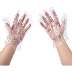 Meidong 500 PCS (5*100) Disposable Transparent Barbecue Gloves Work for Food Service gloves,Cooking, Cleaning, Hair Coloring, Painting,BBQ,Food Handling