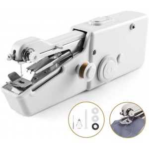 Meidong Handheld Sewing Machine, Cordless Handheld Electric Sewing Machine, Quick Handy Stitch for Fabric Clothing Kids Cloth Pet Clothes (Battery Not Included)