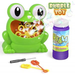 Meidong Bubble Machine, Automatic Durable Bubble Blower Over 500 Bubbles Per Minute with 1 Bottle Bubble Maker and 2 Bubble Wands for 2-17 Year Old Kids, Outdoors, Party, Wedding