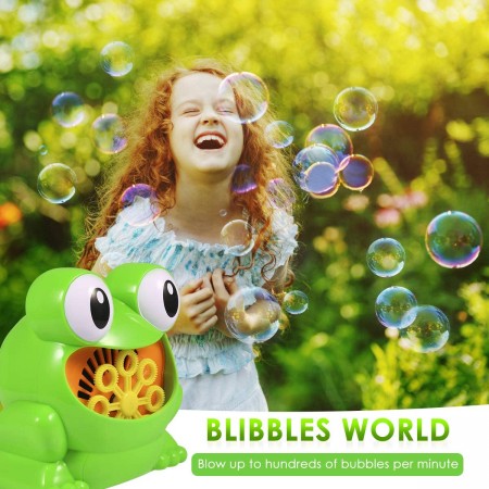 Meidong Bubble Machine, Automatic Durable Bubble Blower Over 500 Bubbles Per Minute with 1 Bottle Bubble Maker and 2 Bubble Wands for 2-17 Year Old Kids, Outdoors, Party, Wedding