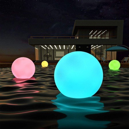Meidong Pond Decor, 6-inch Light Ball Outdoor 16 RGB Colors Changing LED Floating Pool Lights with Remote Control, Perfect for Pool, Deck, Lawn, and Patio Decor