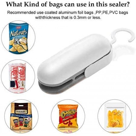 Meidong Mini Bag Sealer, Handheld Heat Vacuum Sealers, Bag Sealer Heat Seal, 2 in 1 Heat Sealer and Cutter Handheld Portable Bag Resealer Sealer for Bags Sealer