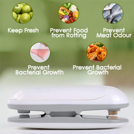 Meidong Mini Bag Sealer, Handheld Heat Vacuum Sealers, Bag Sealer Heat Seal, 2 in 1 Heat Sealer and Cutter Handheld Portable Bag Resealer Sealer for Bags Sealer
