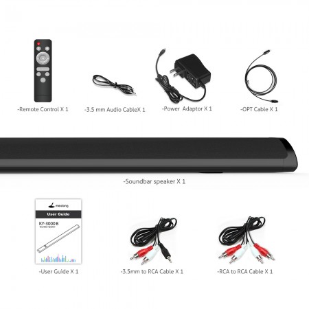 Meidong [2021 Updated] Sound Bars for TV Soundbar 36 Inch Bluetooth Soundbars Strong Bass and Bluetooth Audio Speakers, Wired & Wireless Connection, Optical Cable/RCA/AUX/COAX/Remote Control