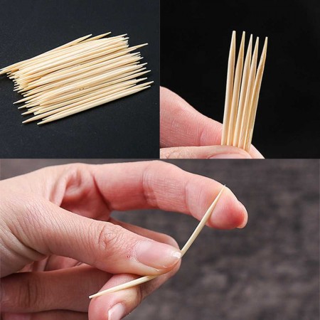 Meidong Bamboo Toothpicks Wooden - 3500CT, Sturdy Safe Paper Box, 1 Box of 3500 PCS, Party Catering Appetizer Fruit Cocktail Dessert Barbecue Art Craft Teeth Cleaning