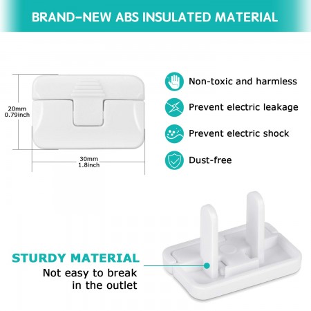 Meidong Baby Proofing Outlet Covers with Hidden Pull Handle (40 Pack) Keep Your Kids and Pets Away from Power Hazard Difficult for Children to Remove Safety Durable ABS Plastic Outlet Plug Protector Cap