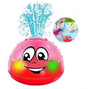 Meidong Bath Toys Bathroom Play Bath Spray Toys with Lamp Electric Automatic Induction Bathing Water Toy (Pink Without Base)