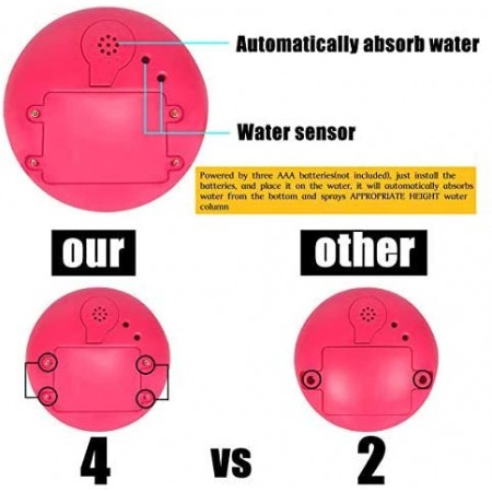 Meidong Bath Toys Bathroom Play Bath Spray Toys with Lamp Electric Automatic Induction Bathing Water Toy (Pink Without Base)
