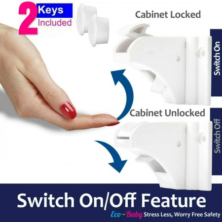 Meidong Child Safety Magnetic Cabinet and Drawer Locks for Proofing Kitchen 12 Pack Child Latches
