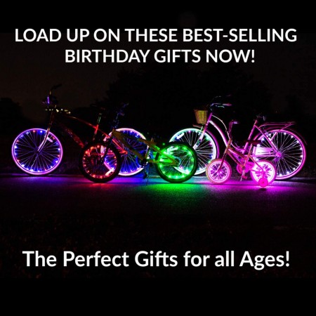 Meidong LED Bike Wheel Lights with Batteries Included! Get 100% Brighter and Visible from All Angles for Ultimate Safety & Style (1 Tire Pack)
