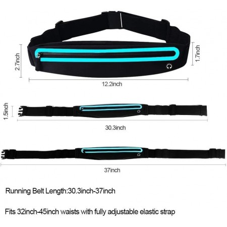 Meidong Running Belt, Running Waist Pack for Women&Men USA Patented Hands-Free Reflective Runner Pouch Belt Fitness Workout Bag No-Bounce Adjustable Sport Fanny Pack Phone Holder for iPhone 11 X 8 7 6