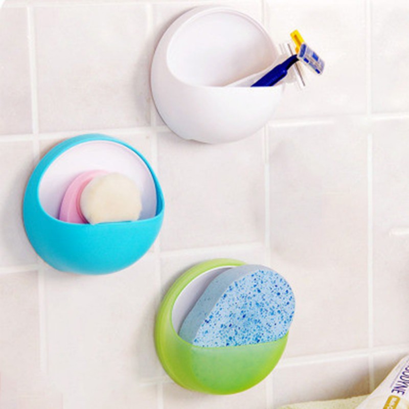 Meidong Soap Dishes Suction Cup Wall-mounted 3pcs Soap Dish Tray Drain Box Prevent Mushy Soap for Shower Bathroom Kitchen Sink Toilet Washroom Storage