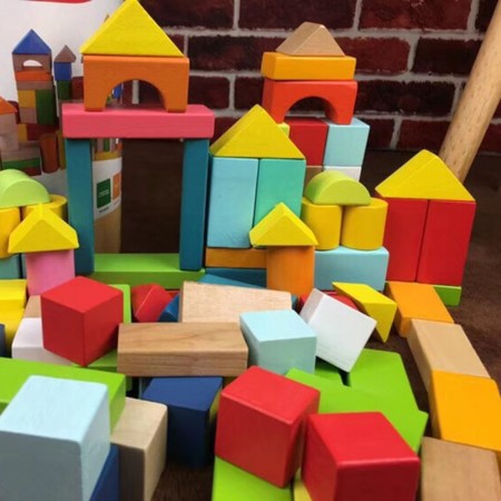 Meidong Stacking Blocks Timber Tower 100pcs Wood Block Classic Stacking Game Stacked High-rise Blocks as Best Gifts Interactive Toy for Kids Child Toddlers Teens Adults Seniors