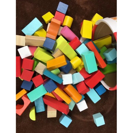 Meidong Stacking Blocks Timber Tower 100pcs Wood Block Classic Stacking Game Stacked High-rise Blocks as Best Gifts Interactive Toy for Kids Child Toddlers Teens Adults Seniors