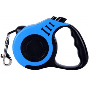 Meidong Retractable Dog Leash 16ft Heavy Duty Pet Walking Leash with Anti-Slip Handle Tangle Free 360 One-Hand Brake Blue/Red