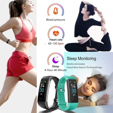 Meidong Fitness Tracker HR, with Blood Pressure Heart Rate Monitor, Pedometer, Sleep Monitor, Calorie Counter, Vibrating Alarm, Clock IP68 Waterproof for Women Men