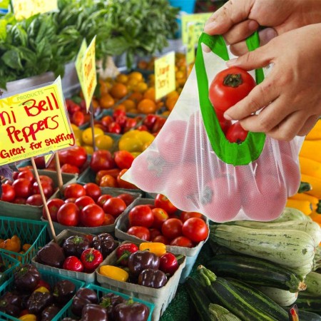Meidong12 Pcs Reusable Mesh Produce Bags, Washable and Heavy Duty Resuable Shopping Bag, Mesh Drawstring Bag, Eco Friendly Fruit Vegetable Produce Bags for Home Shopping Grocery Storage 3 Sizes