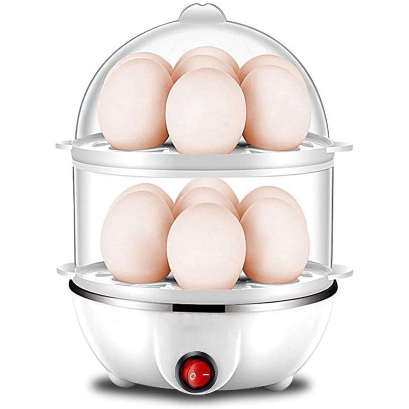 Meidong Rapid Egg Cooker Electric, 14 Capacity Egg Cooker Hard Boiled for Hard Boiled, Poached, Omelets, Steamed Vegetables, Seafood, Dumplings & More with Auto Shut Off Feature (White)