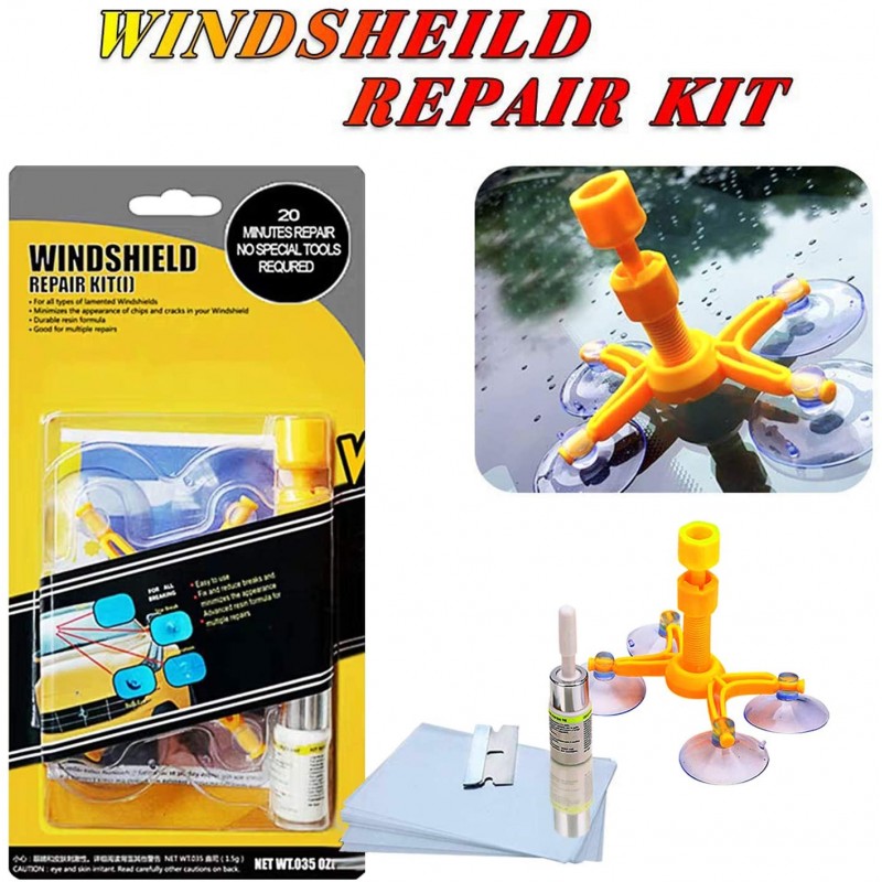 Meidong Car Windshield Repair Kit - Windshield Chip Repair Kit with Windshield Repair Resin for Fix Auto Glass Windshield Crack Chip Scratch