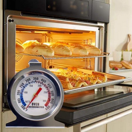 Meidong Instant Read Large Dial Oven Thermometer- Stainless Steel Grill/Smoker Monitoring Thermometer with Hook and Panel Base Hang or Stand for Kitchen Home Cooking, Baking, BBQ (2 Pieces)