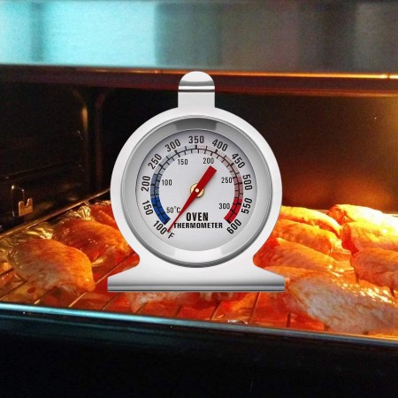 Meidong Instant Read Large Dial Oven Thermometer- Stainless Steel Grill/Smoker Monitoring Thermometer with Hook and Panel Base Hang or Stand for Kitchen Home Cooking, Baking, BBQ (2 Pieces)