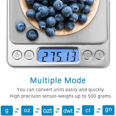 Meidong Gram Scale Digital Kitchen Scale Mini Size Food Scale 500g 0.01g High Precision Jewelry Weight Scale with Platform LCD Display Tare and Pcs Features