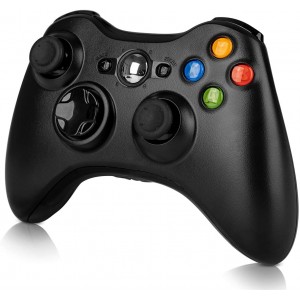 Meidong Wireless Controller for Xbox 360, Wireless Gaming Controller Gamepads Game Joysticks for Xbox 360 Windows 7, 8, 10 2.4Ghz Black