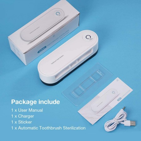 Meidong Toothbrush Sanitizer, Toothbrush Holder, UVC Sanitizer with Auto Drying Function, No Punching Installation, 5 Slots for Electric/Other Toothbrush