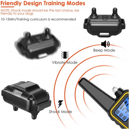 Meidong Shock Collar for Dogs, 2020 Upgraded Dog Training Collar with Remote 2600FT, Pet Trainer Collar IP67 Waterproof, Rechargeable w/Beep, 99 Levels Vibration Shock Modes for Small, Medium, Large