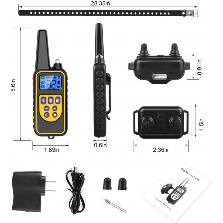 Meidong Shock Collar for Dogs, 2020 Upgraded Dog Training Collar with Remote 2600FT, Pet Trainer Collar IP67 Waterproof, Rechargeable w/Beep, 99 Levels Vibration Shock Modes for Small, Medium, Large