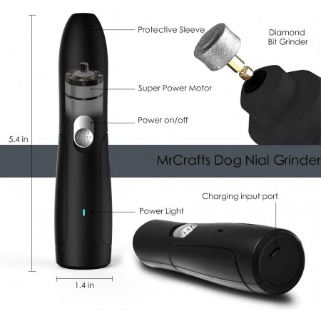 Meidong Dog-Nail-Grinder, Electric-Rechargeable-Pet-Nail-Grinder, Painless-Paws-Grooming-File, Dog-Nail-Clippers, Nail-Trimmer-for-Small-Medium-Large-Dogs-Cats (Model 1)