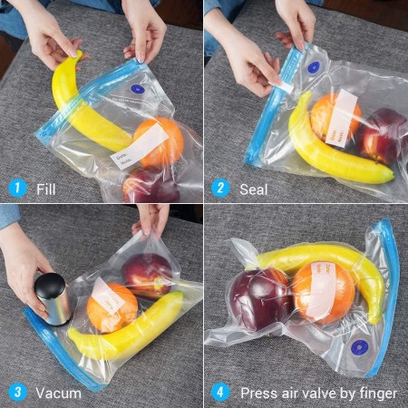 Meidong Vacuum Sealer Food Sealer Machine Mini Automatic Compression Vacuum Pump Sealer Electric Air Pump Portable Vacuum Pump with 10 Sous Vide Bags for Food